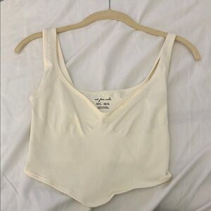 Urban Outfitters Cream Ribbed Top
